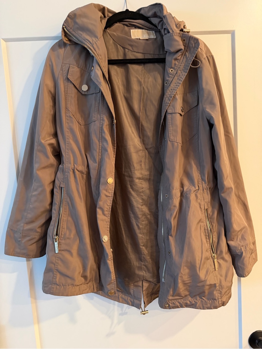 Michael Kors Hooded Lightweight Parka Jacket - Taupe